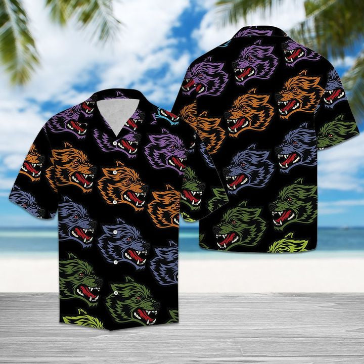 Awesome Wolf Hawaiian Shirt Summer Button Up For Men, Women, Couple