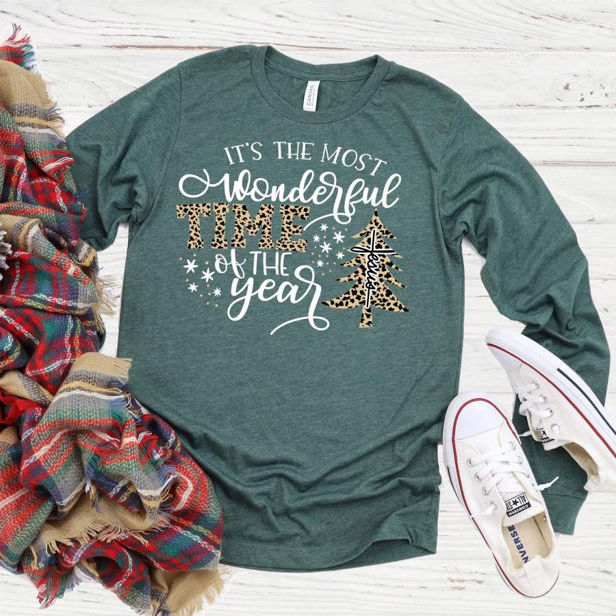 Wonderful Time Leopard Long Sleeve Tee