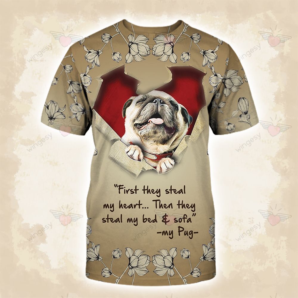 Pug Steal My Heart Hoodie-QT012105Ha