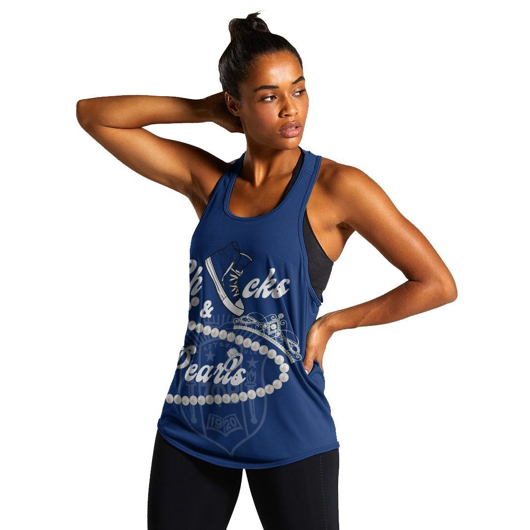 Sorority Tank Top – Zeta Phi Beta Chucks And Pearls Women’S Racerback Tank K.H Pearls