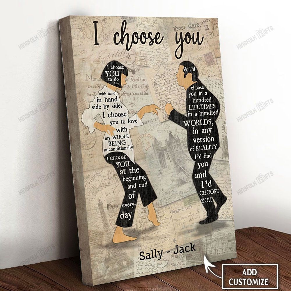 Valentine Dancing Couple Quote Personalized Canvas Poster Wall Art, Poster Print, Canvas Print Wall Decor