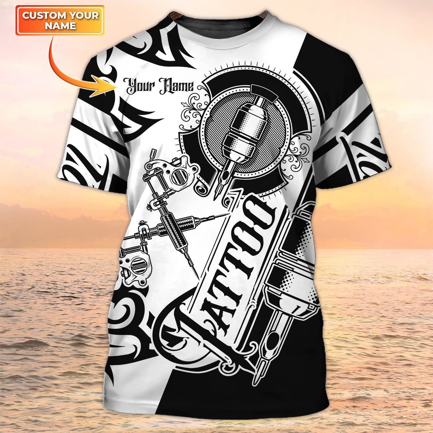 Nice Tattoo Art 3D Tshirts, Tattoo Style T Shirts, Custom T Shirt Tattoo With Name