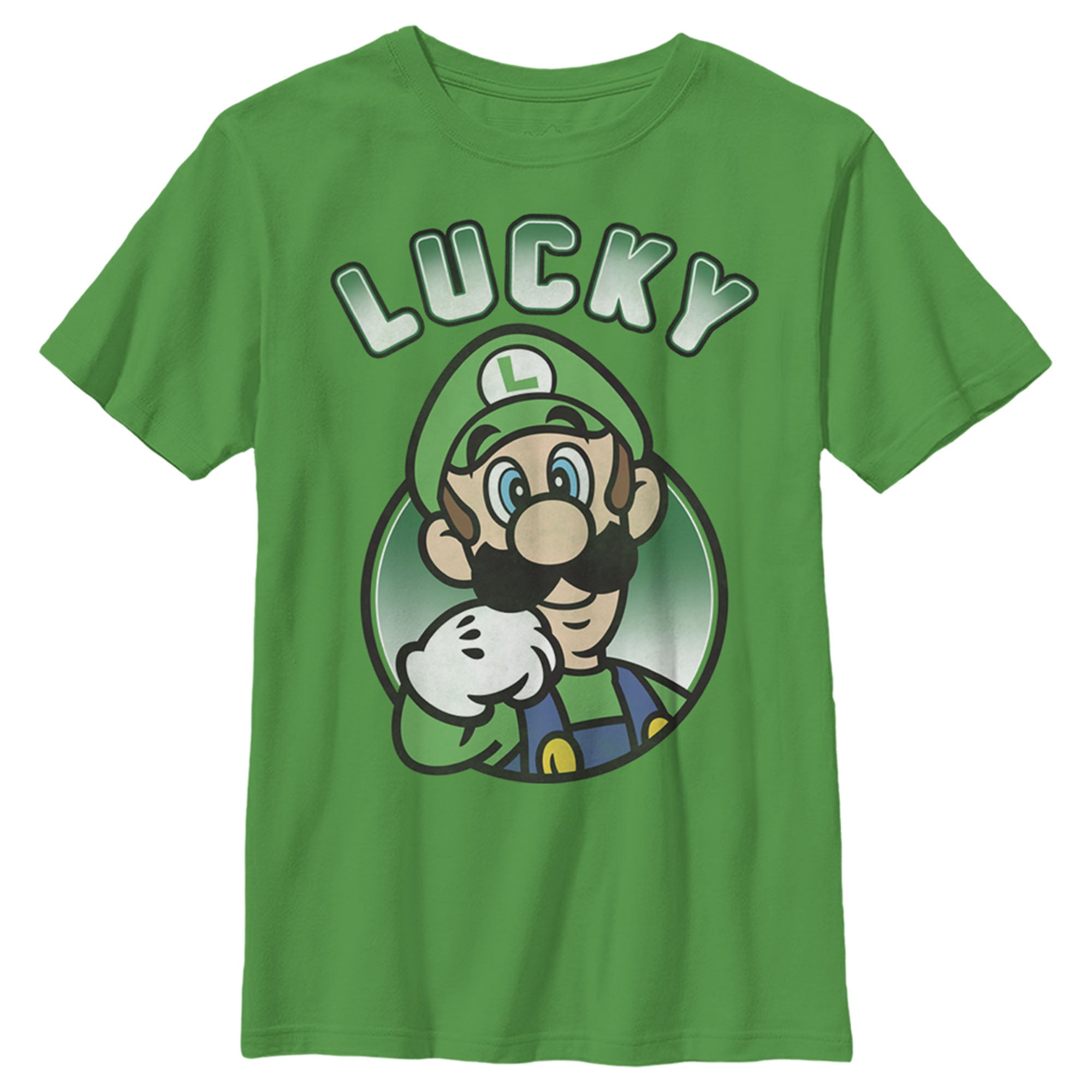 Boy’S Nintendo Super Mario St. Patrick’S Day Lucky Luigi Retro T-Shirt