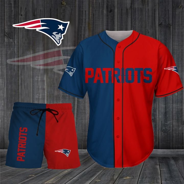 New England Patriots BASEBALL SHIRT SHORT