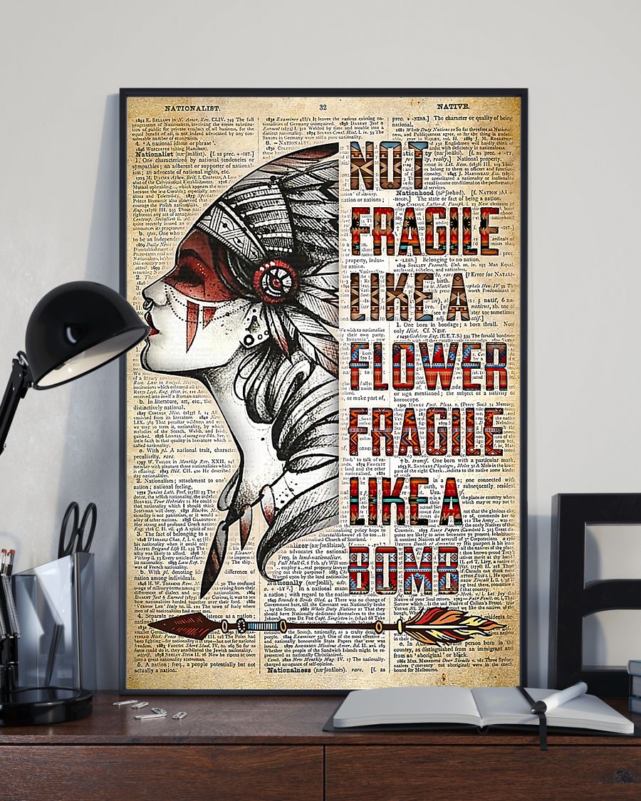 Fragile Like A Bomb Native American Vertical Canvas And Poster | Wall Decor Visual Art