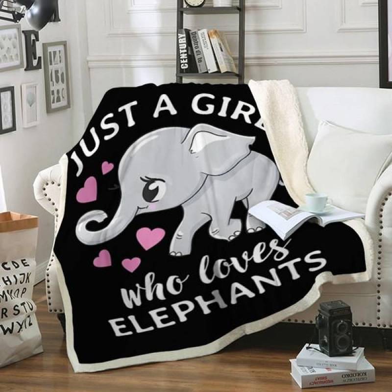 Elephants Just A Girl CLH2412170F Sherpa Fleece Blanket