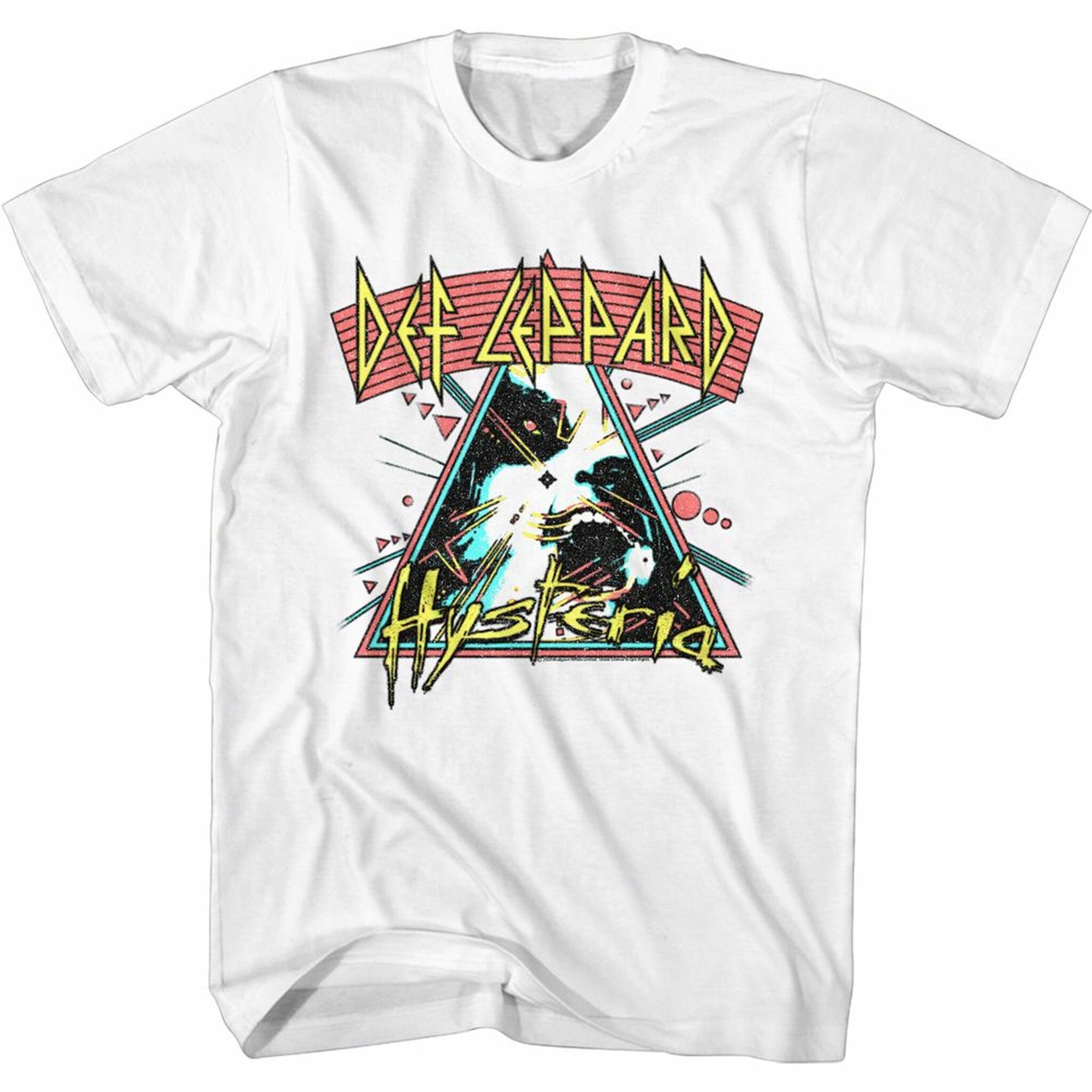 Def Leppard Arched Lines Hysteria White Adult T-Shirt