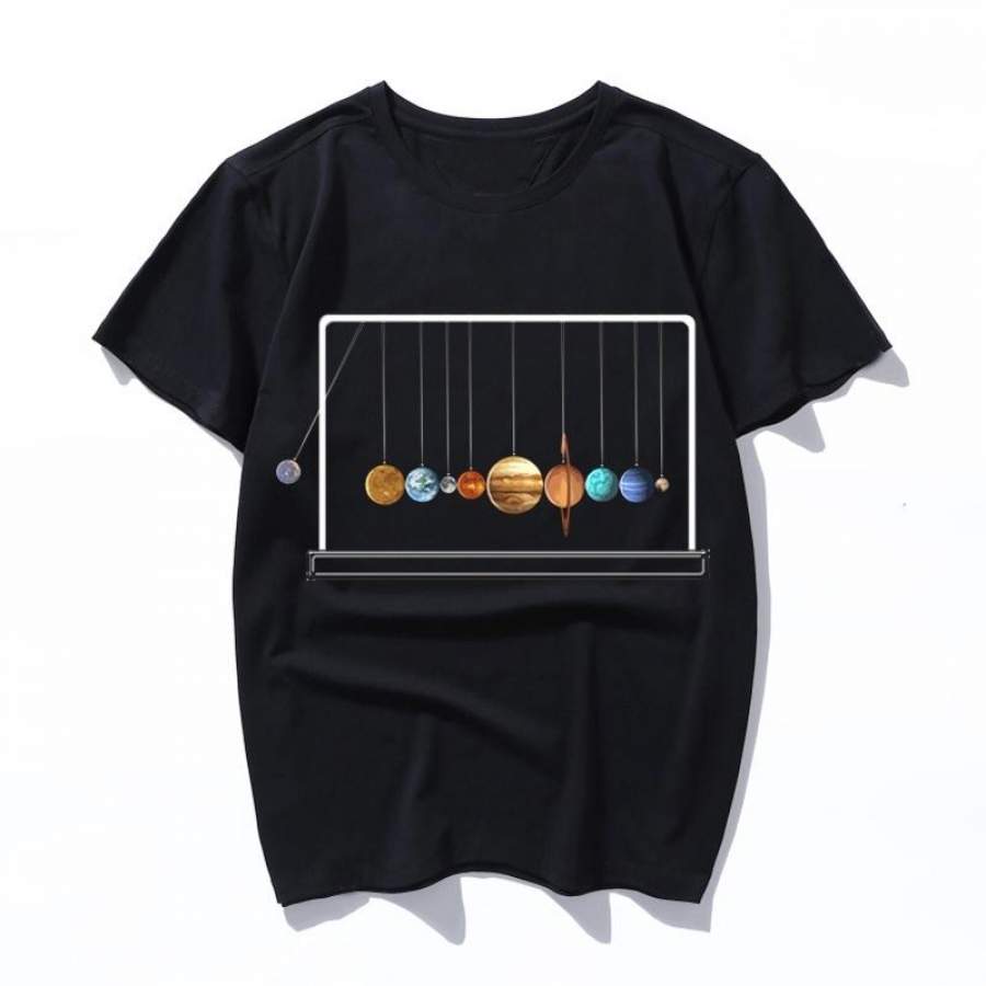 newtons space balls cradle black men t shirt women print t-shirt vintage cotton t-shirt short sleeve streetwear tumblr top XS-3XL