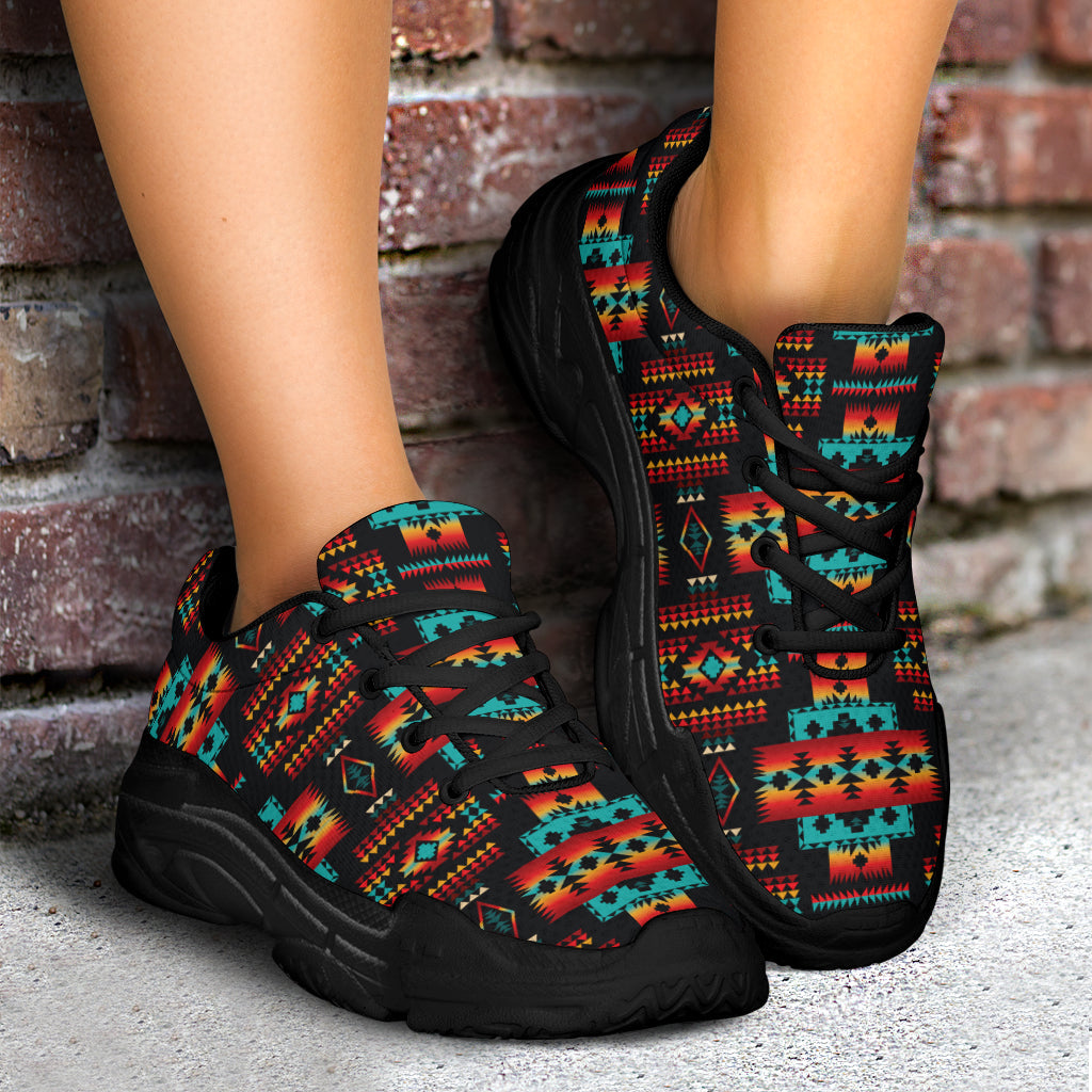 Navy Native Tribes Pattern Native American Chunky Sneakers Lt10 Navy Native Tribes Pattern Native American Chunky Sneakers Lt10