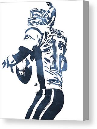 Tom Brady New England Patriots Pixel Art 11 Joe Hamilton Canvas Print