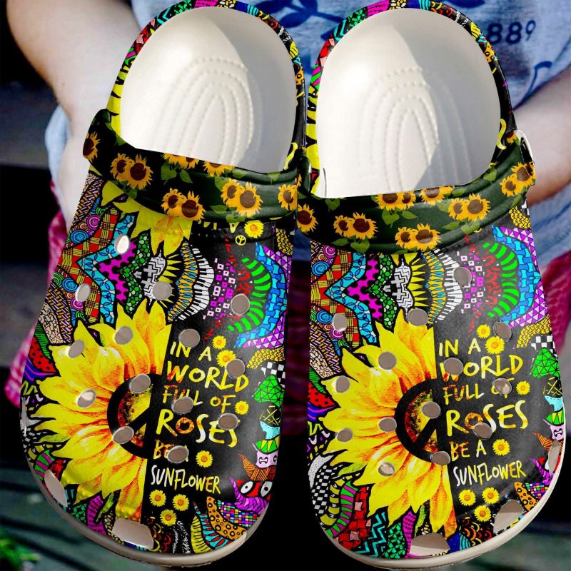 A Sunflower Hippie Shoes Women – Be A Sunflower Custom Shoes Gifts For Daughter Niece