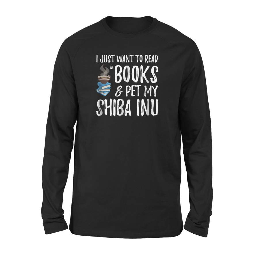 Books And Shiba Inu Long Sleeve T-Shirt