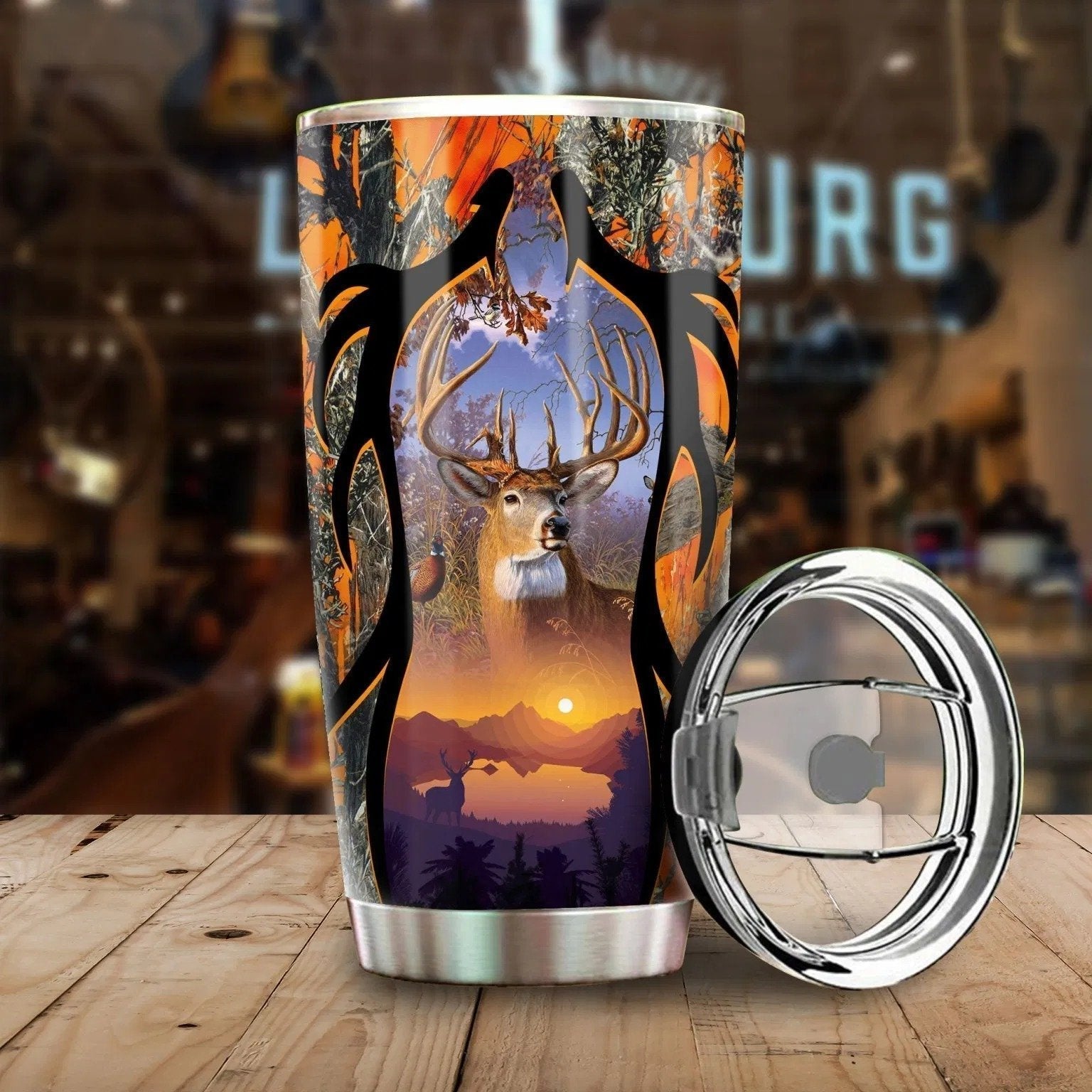 Camo Deer Hunting Stainless Steel Tumbler Cup | Travel Mug | Tc1752