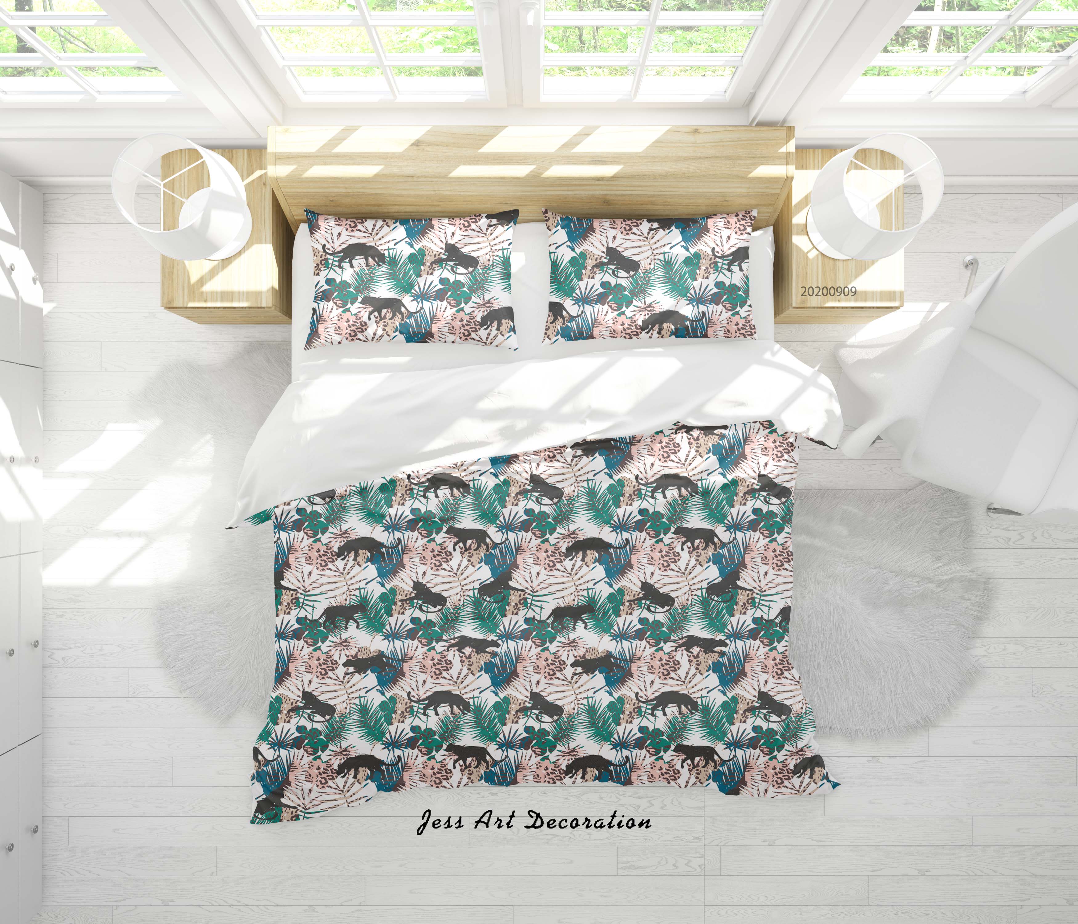 3D Cartoon Animal Abstract Leopards Pattern Quilt Cover Set Bedding Set Duvet Cover Pillowcases Wj 6078