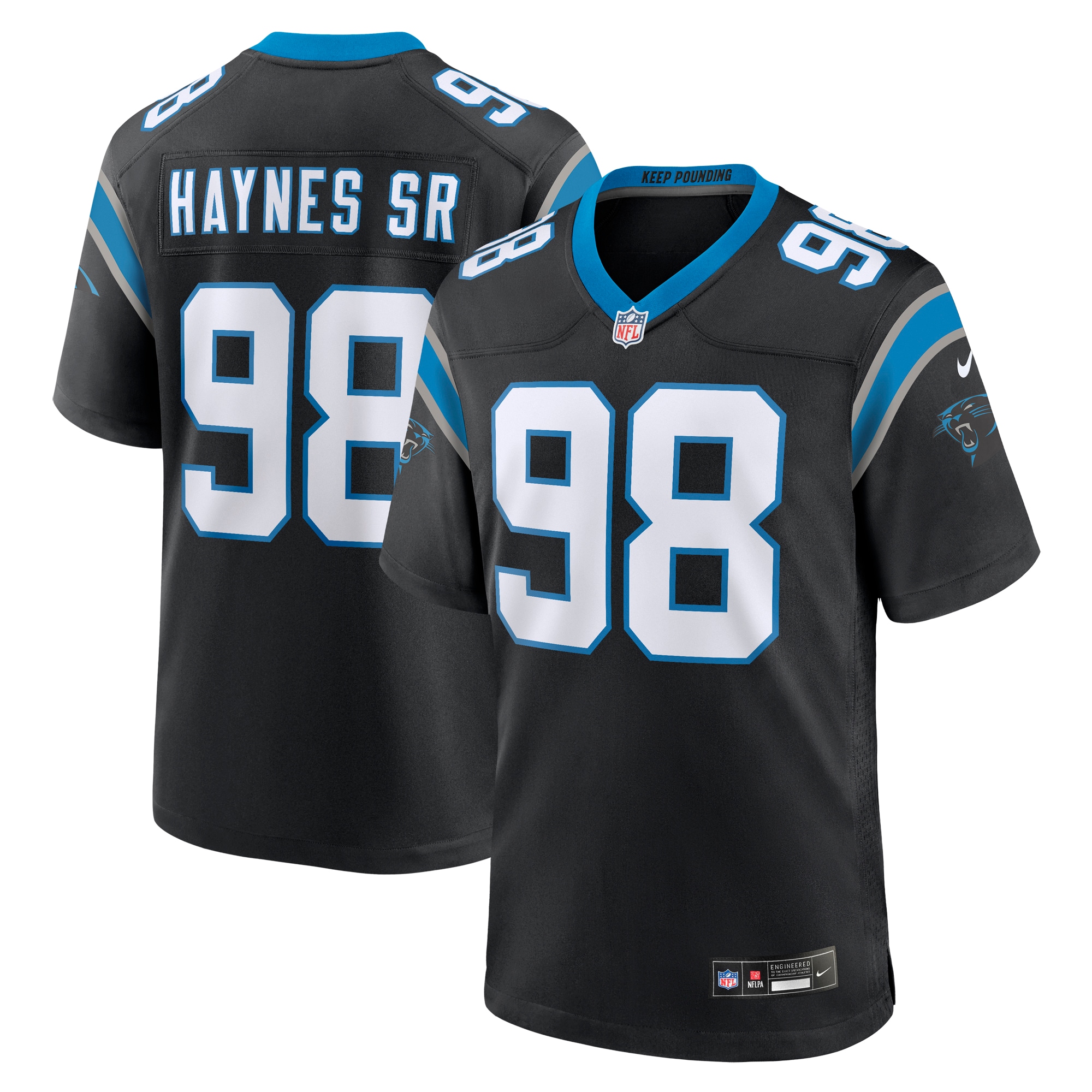 Men’s Carolina Panthers Marquis Haynes Sr. Black Team Game Jersey