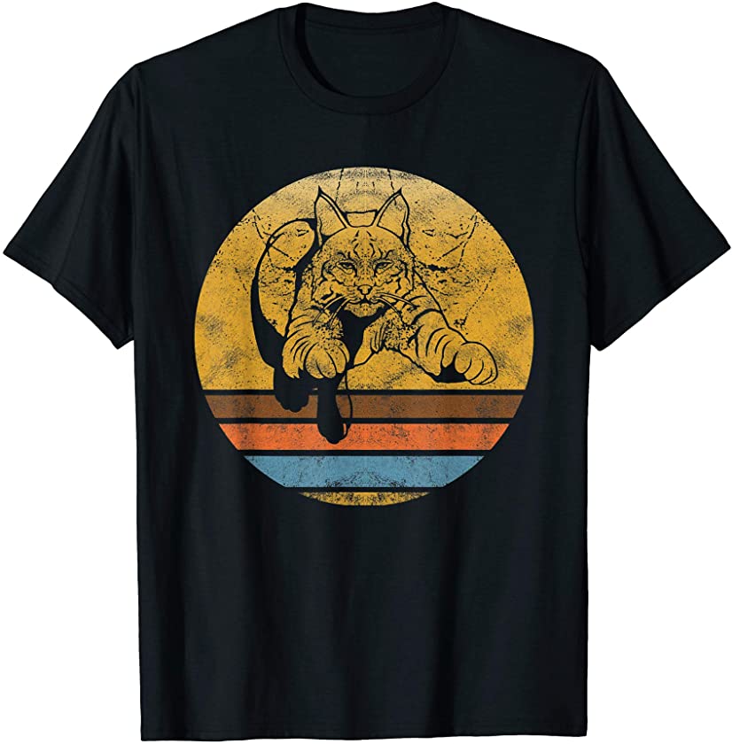 Retro Bobcat Animal Vintage Style Love Animals Gift T-Shirt