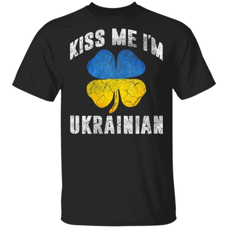 Womens Kiss Me Im Ukrainian Vintage Shamrock St Patricks Day T Shirt Saint Paddys Patricks Tshirt Lucky Shirts Drink Green Beer Irish Gifts Funny Tee