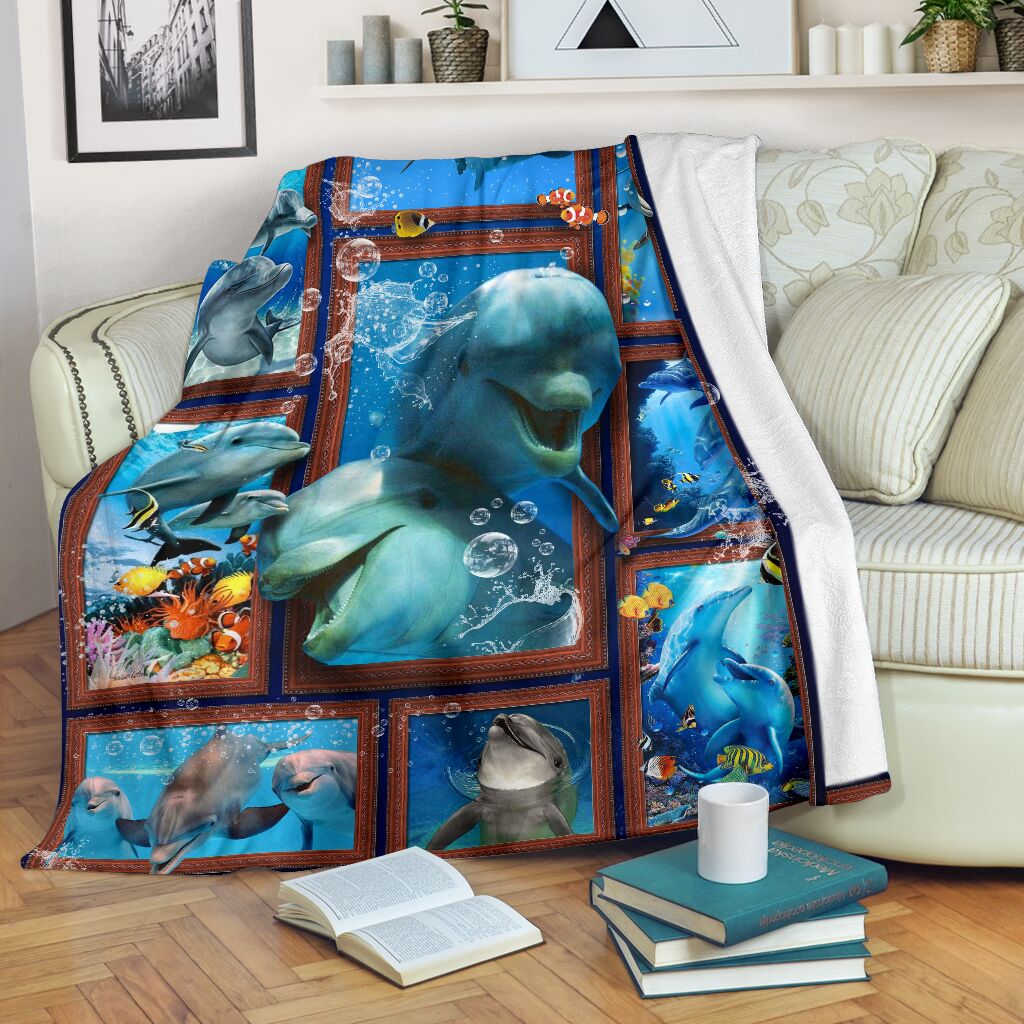 Dolphin King Of Ocean Fleece Blanket – Quilt Blanket