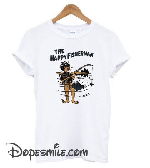 Happy Fisherman White cool T shirt