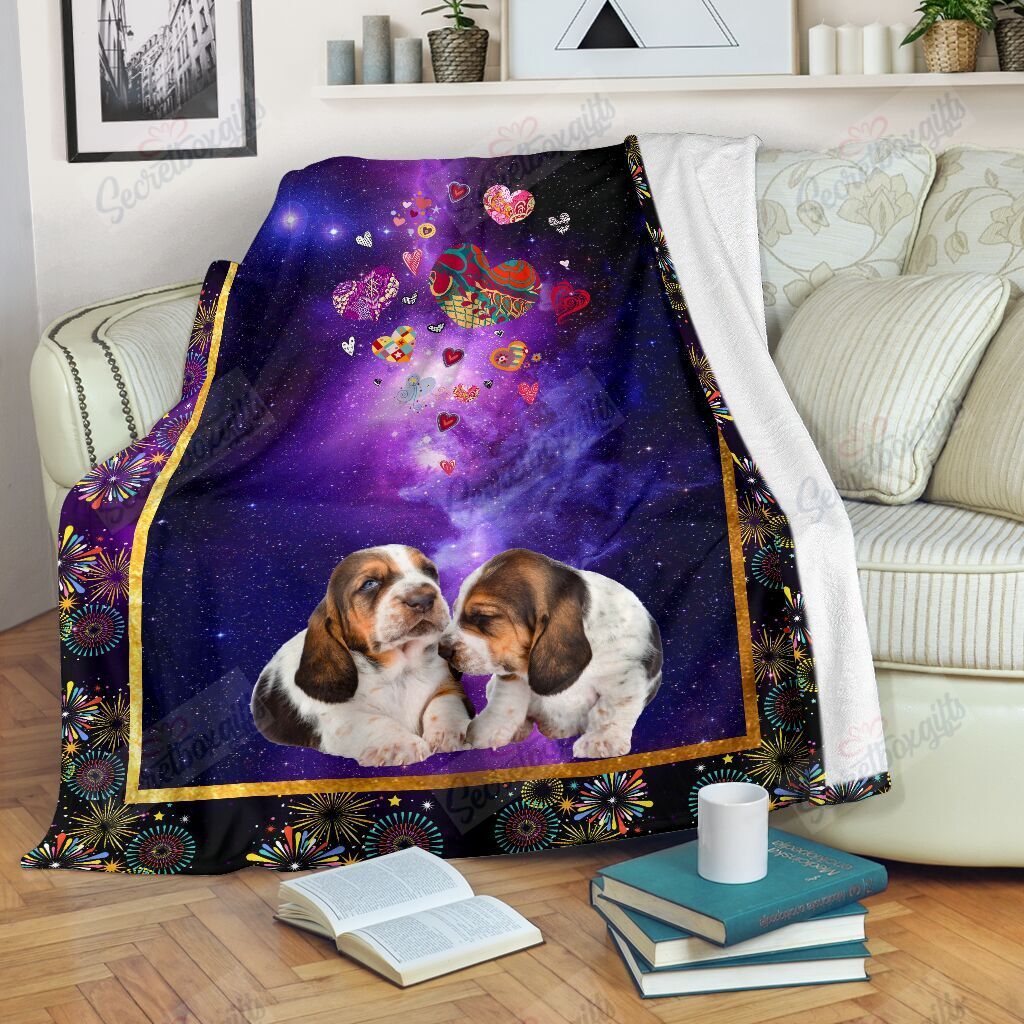 Basset Hound Love Christmas Gift Yw1802498Cl Fleece Blanket