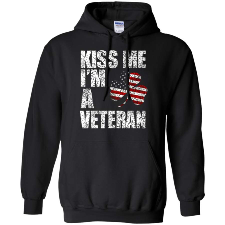 AGR Kiss Me I ‘m A Veteran American Shamrock Flag Hoodie