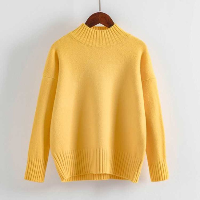 Urifens 2021 Warm Turtleneck Sweater Women Jumpers Autumn Winter Knitwear Cross Split Loose Female Knitted Pullovers ZCL0155 alx