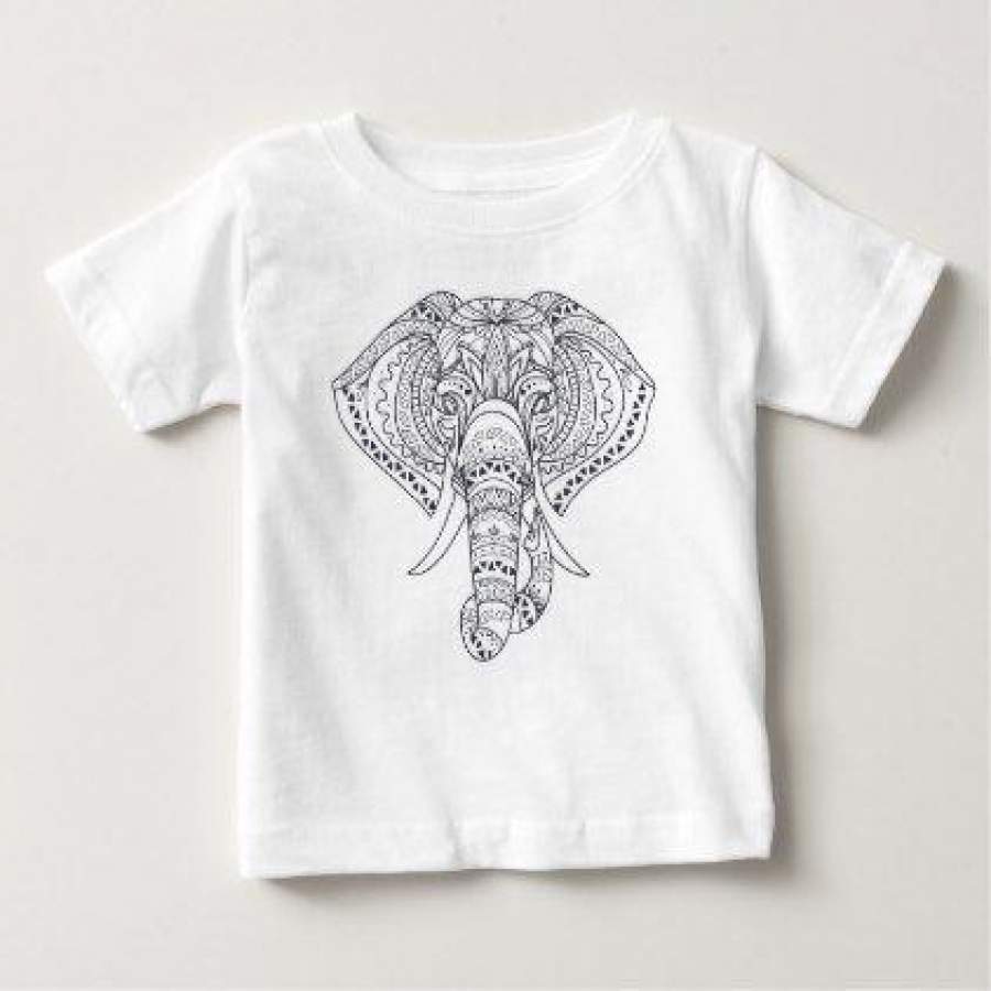 Tribal Elephant African Animal Art Baby T-Shirt