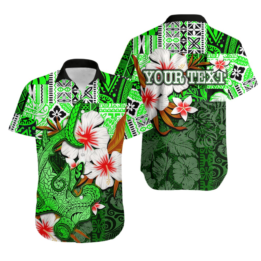 (Custom Personalised) Hammerhead Shark Hawaiian Shirt Hawaii Style Green Lt6