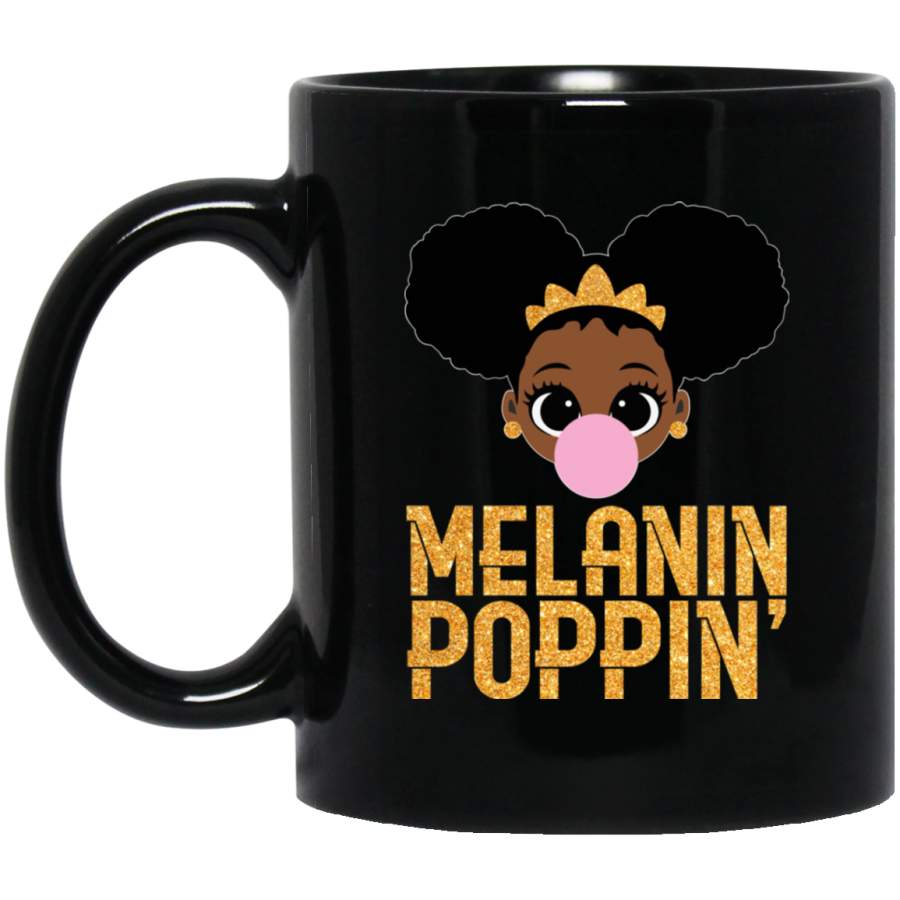 African American Coffee Mug Melanin Poppin’ Balloons Crown Black History Month Mug for African Pride 11oz – 15oz Black Mug