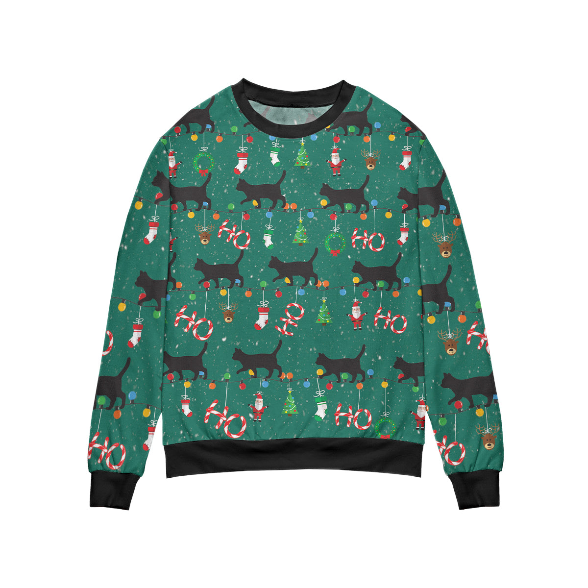 Christmas Cat Ugly Sweater Pattern All Over Print Sweater, Christmas Decor Ornament Shirt