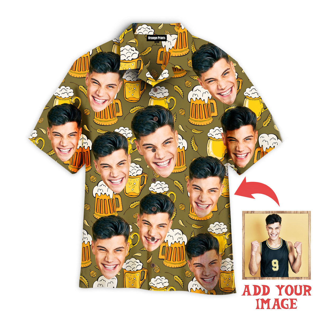 Young Guy On Beer Mugs Pattern Custom Hawaiian Shirt | For Men & Women | Hwp1178