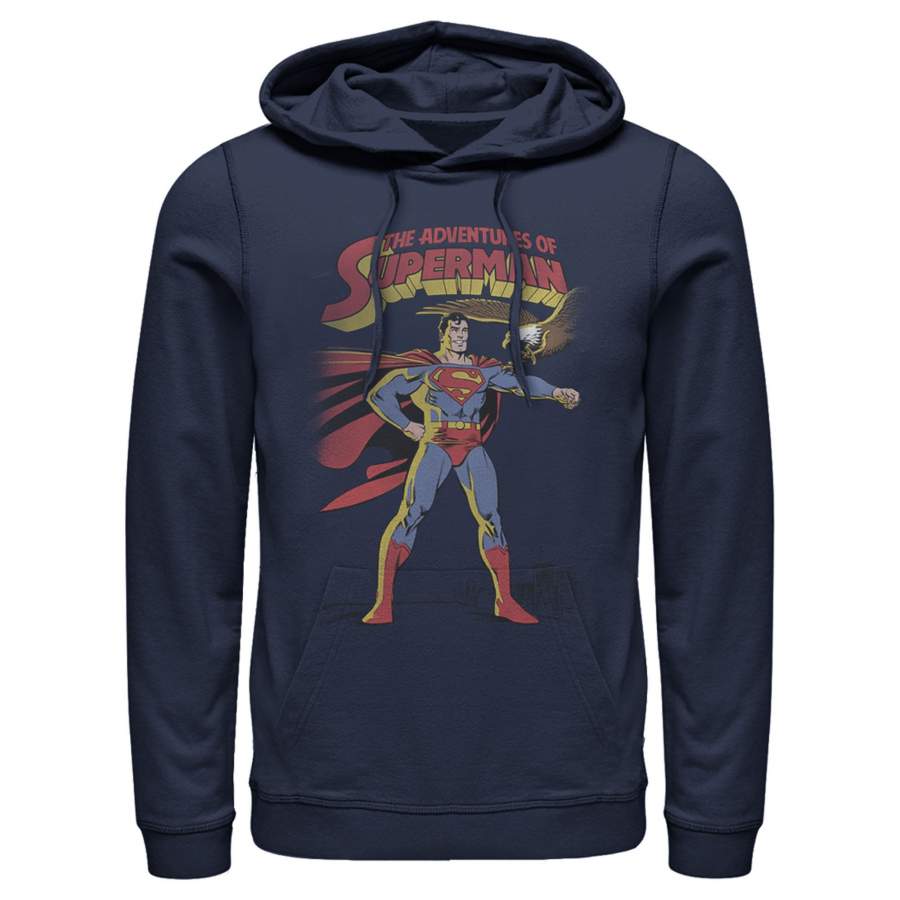 Superman Men’s Patriotic Adventures  Lightweight Hoodie