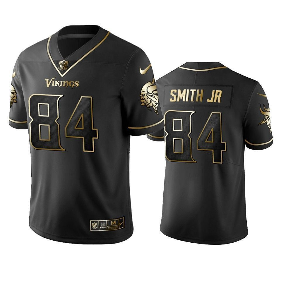 Minnesota Vikings Irv Smith Jr Black 2021 Vapor Limited Golden Edition 3D Jersey