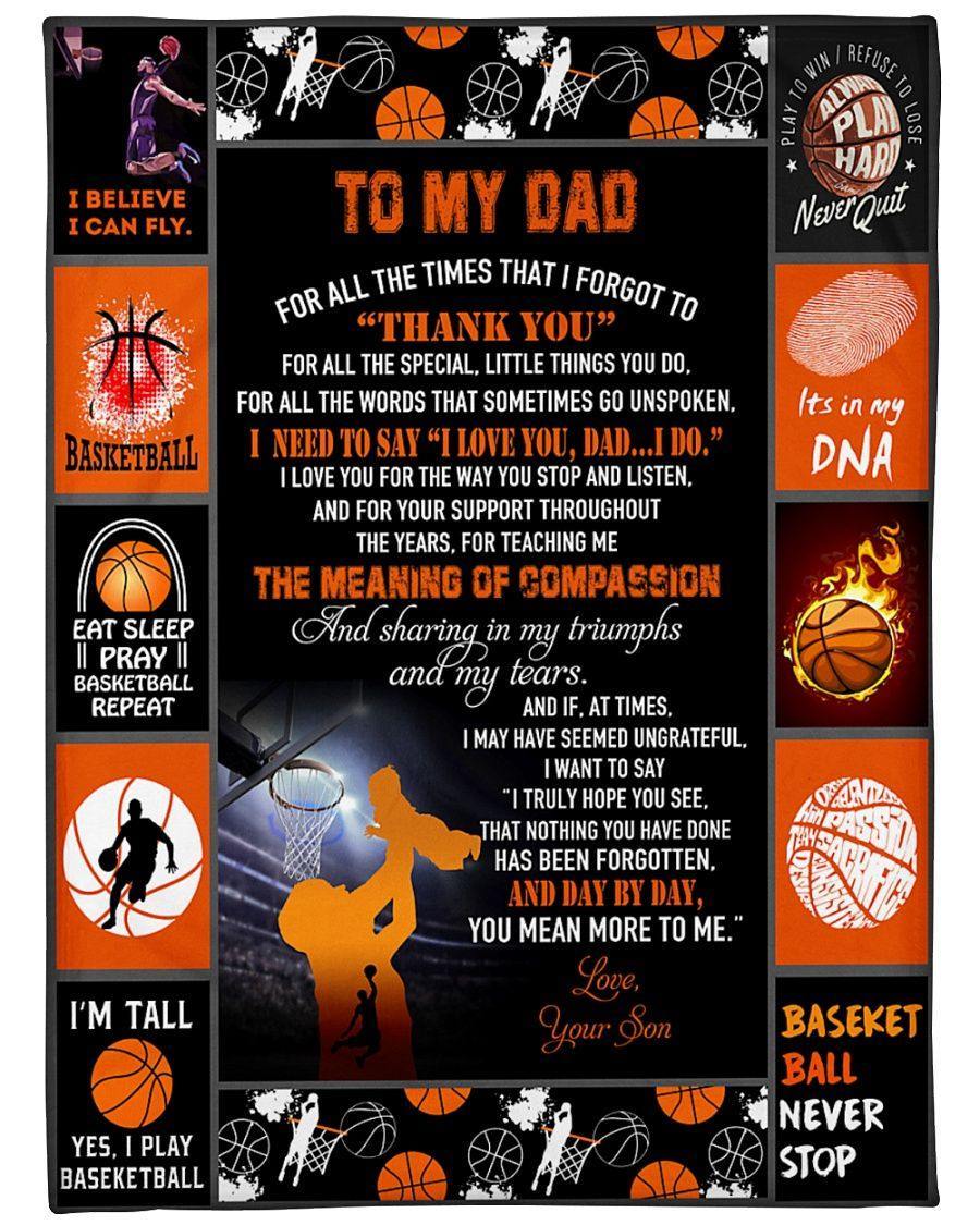 [Personalized Name]To My Dad Basketball Fleece Blanket From Son For All The Time That I Forgot To Thank You – Best Idea Gift For Dad, Gift For Home Decor, Gift For Family  – Fleece Blanket