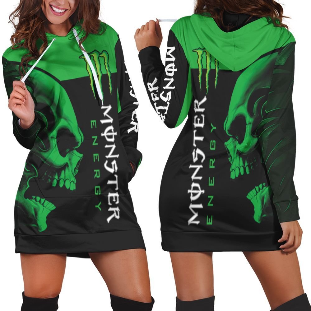 Monster Energy Drink Logo With Skull 3D T Shirt Hoodie Sweater Hoodie Dress