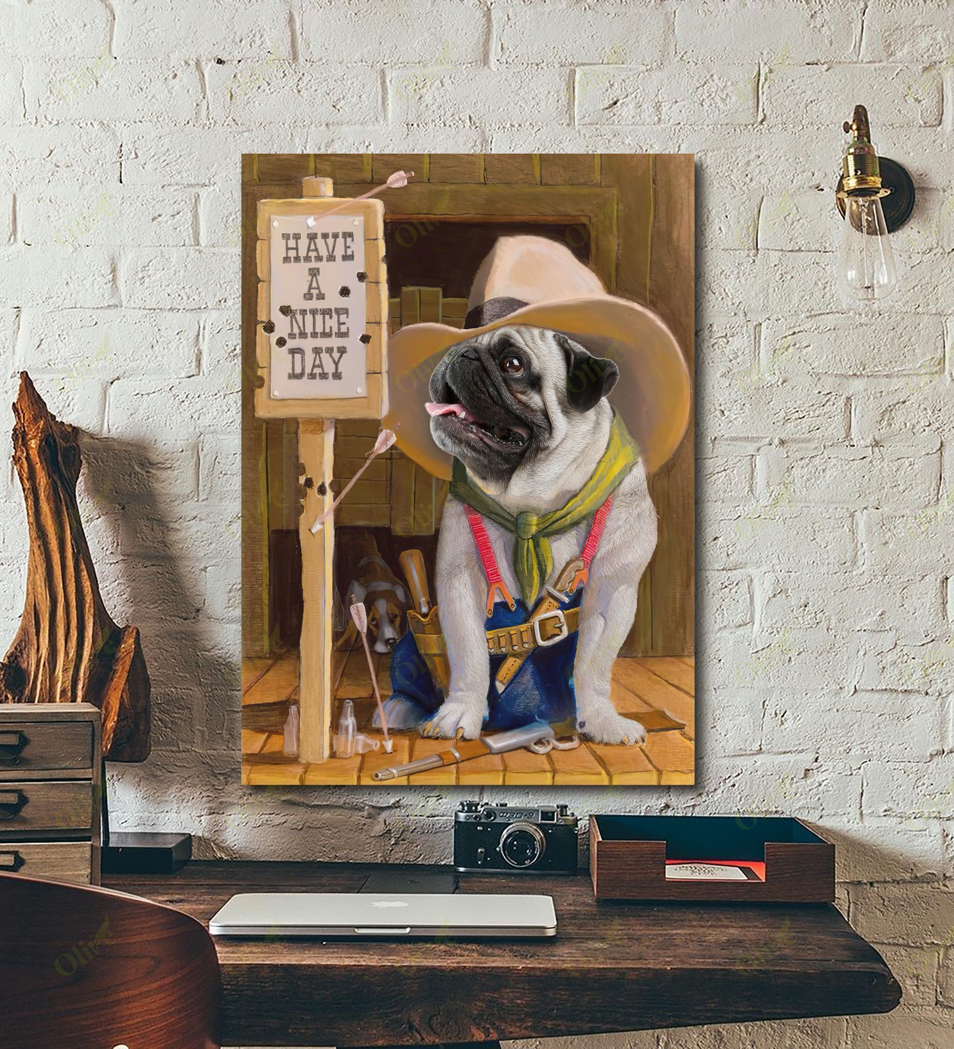 Pug – Have A Nice Day Canvas And Poster | Wall Decor Visual Art