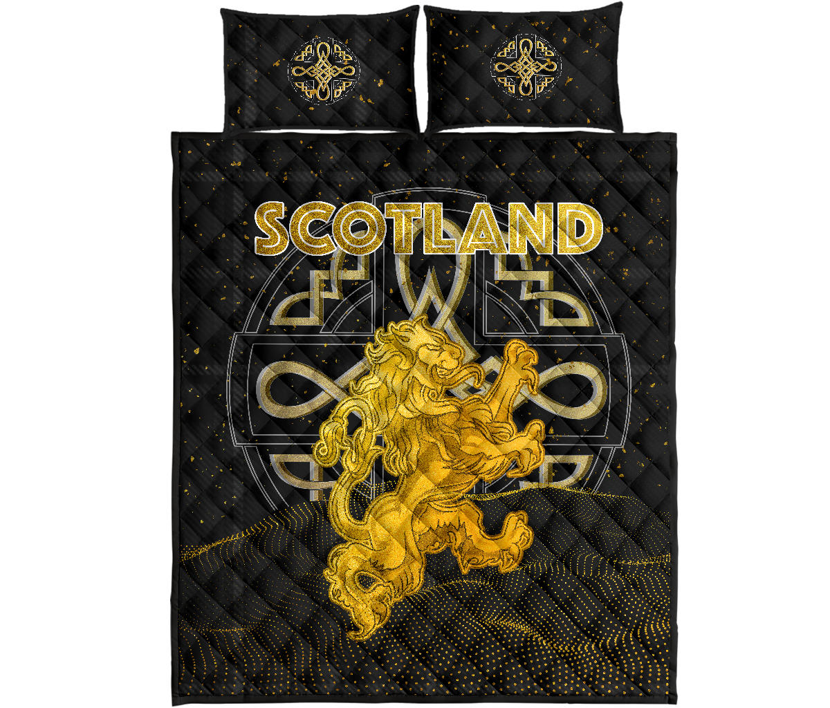 1Stscotland Quilt Bed Set – Gold Scottish Lion Special A25