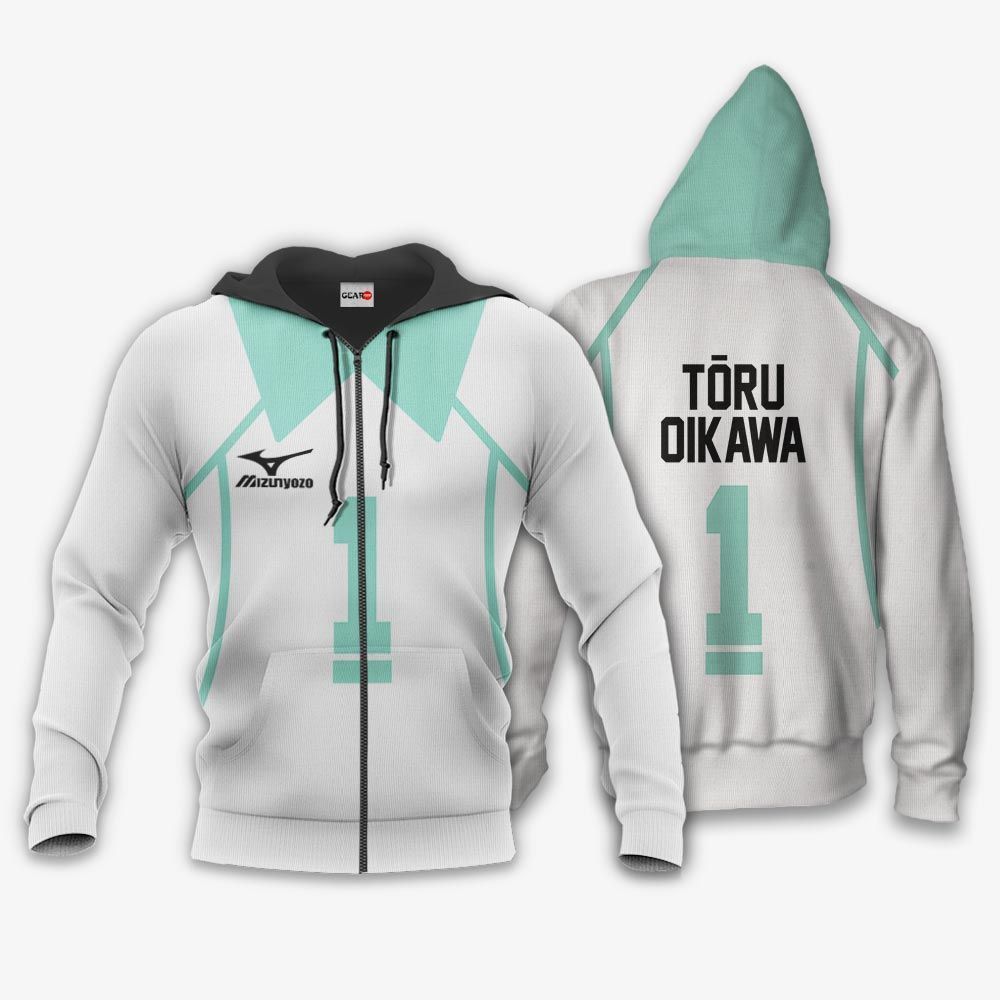 Aoba Johsai Toru Oikawa Hoodie Uniform Num 1 Haikyuu Anime Shirt