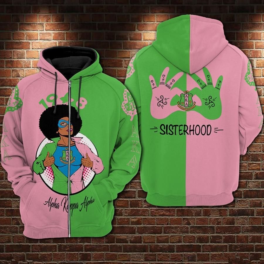 Unisex Alpha Kappa Alpha Limited 3D Zip Hoodie All Over Print