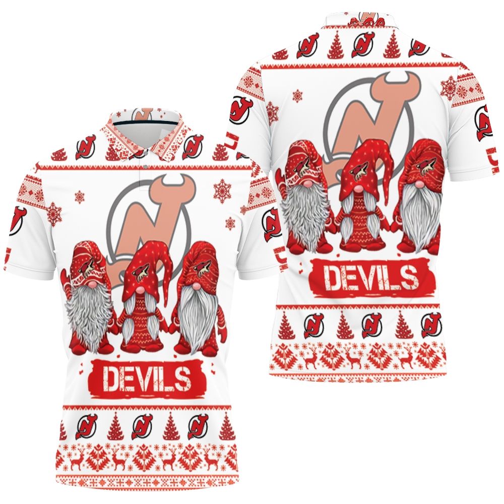 Christmas Gnomes New Jersey Devils Ugly Sweatshirt Christmas 3D Polo shirt