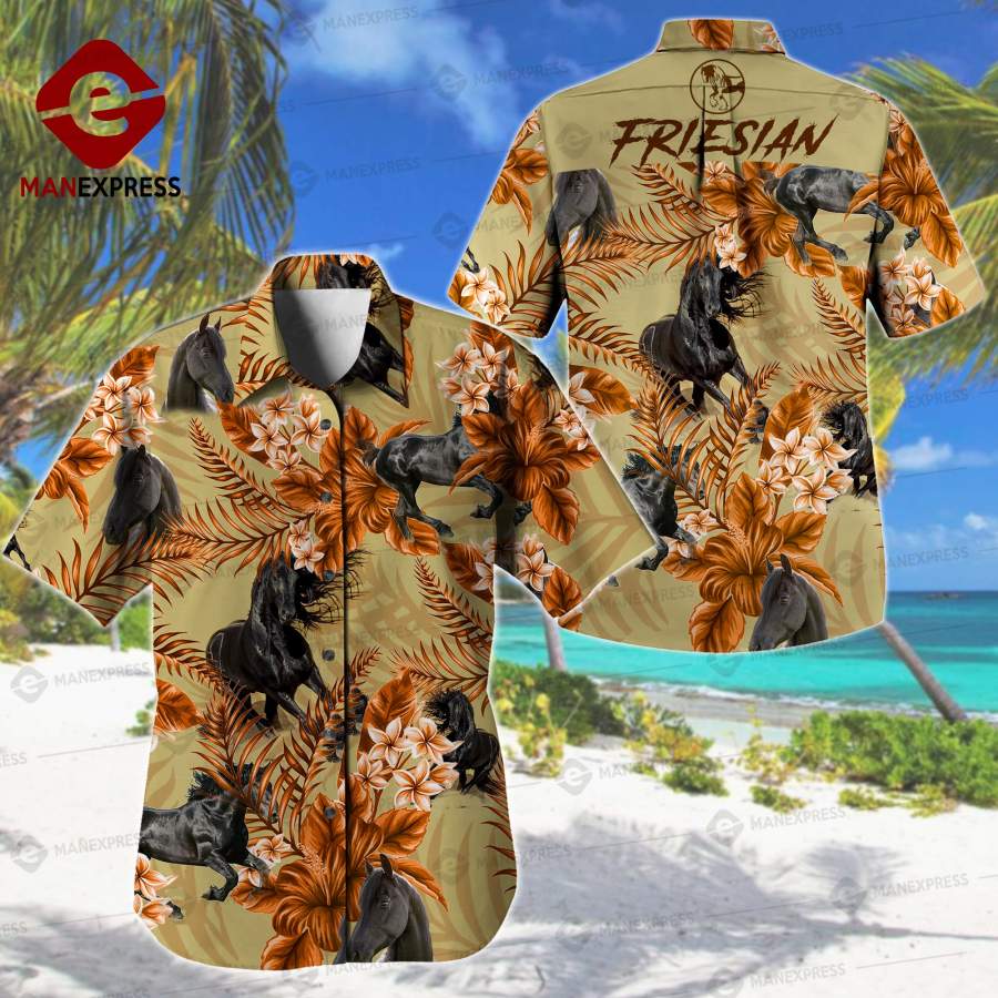 Friesian Horse Printed Hawaiian Shirt Lxo Ha61135