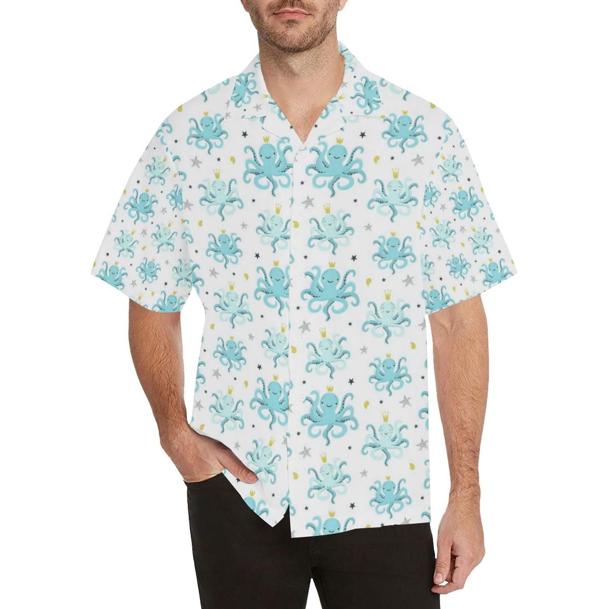 Octopus Blue Pattern All Over Print Hawaii Shirt Ha4291