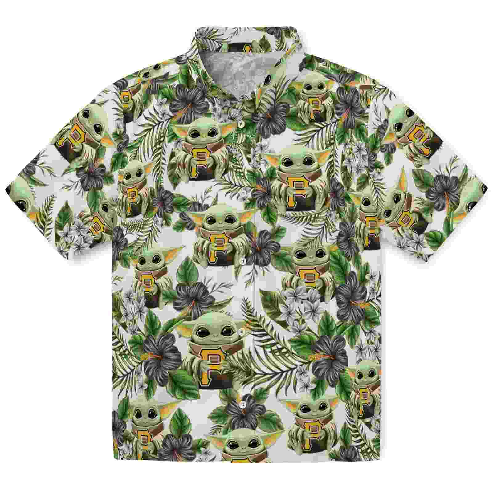 Pittsburgh Pirates Tropical Yoda Green Hawaiian Shirt