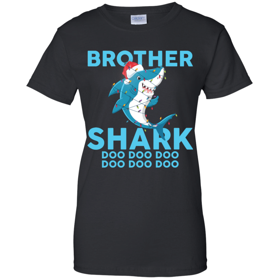 Brother Shark Doo Doo Doo Funny Christmas Lights T-Shirt Ladies’ T-Shirt