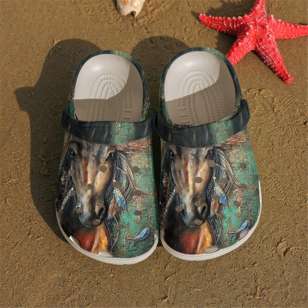 Horse Personalize Clog, Custom Name, Text, Fashion Style For Women, Men, Kid, Print 3D Wild Horse