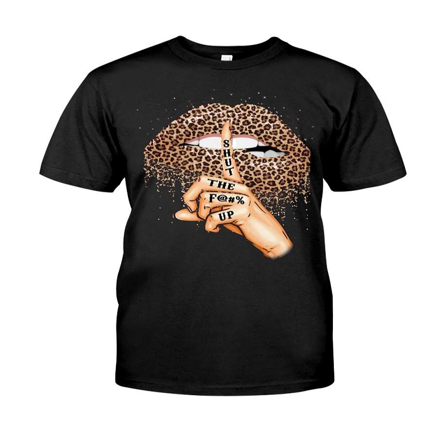 Shut The F*ck Up Lips Leopard – T-Shirt