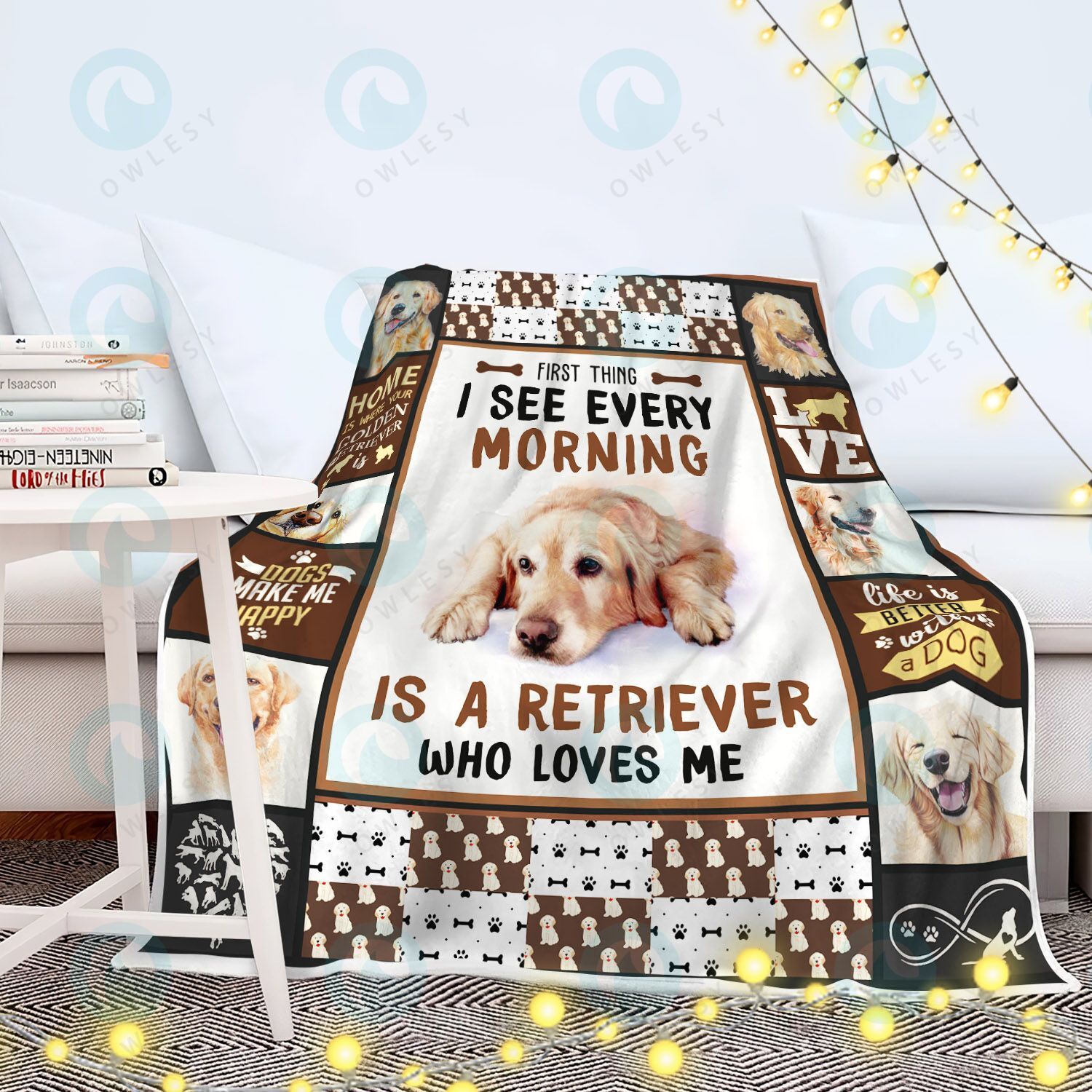 First Morning Golden Retriever Dog Quilts Blanket-PT011034Qa