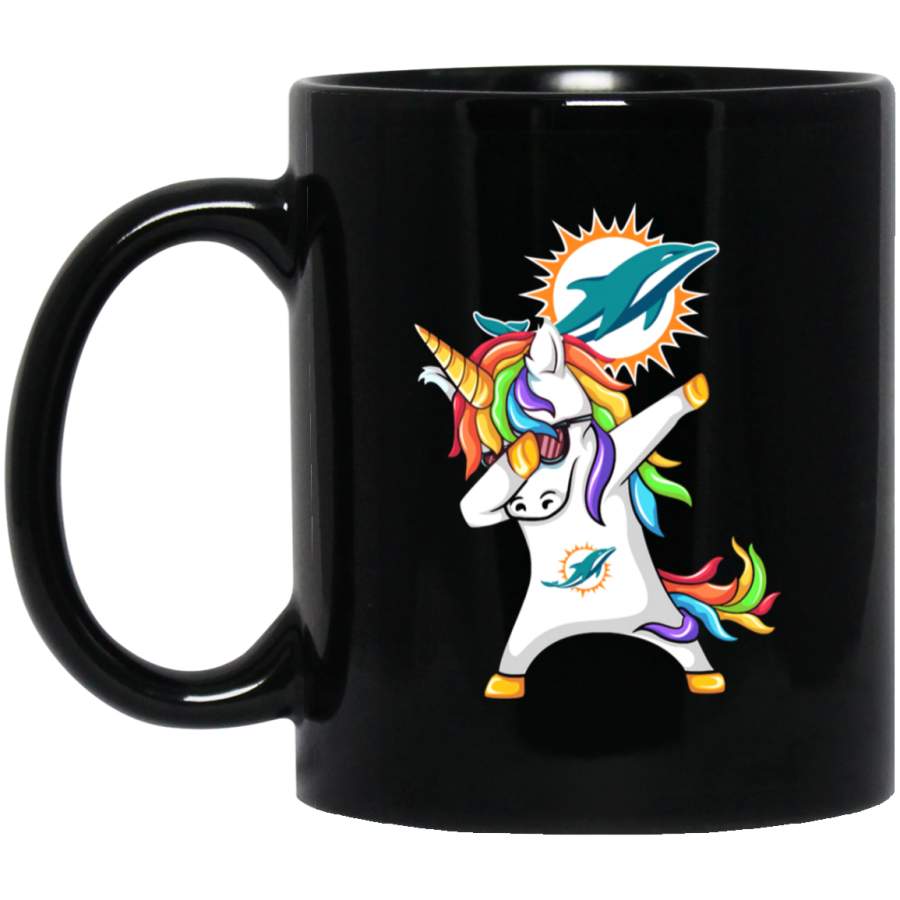 Dabbing Hip Hop Unicorn Dab Miami Dolphins Mug 11 oz 15 oz Black Mug