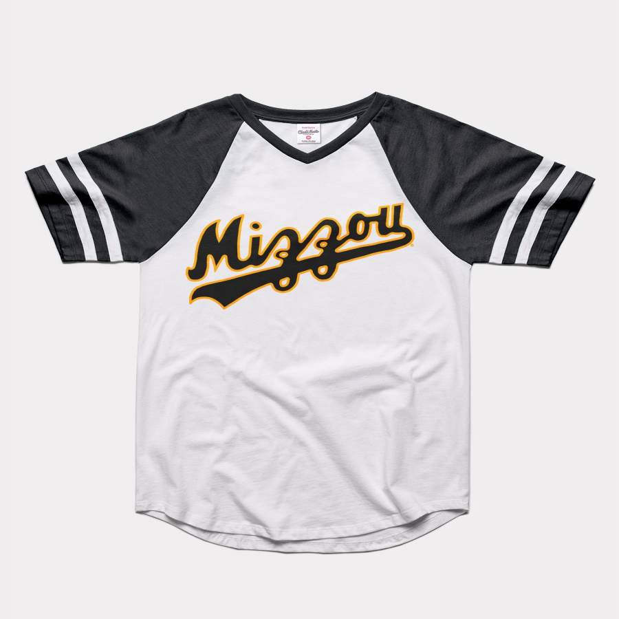 Vintage Mizzou Tigers Script Black & White Varsity T-Shirt