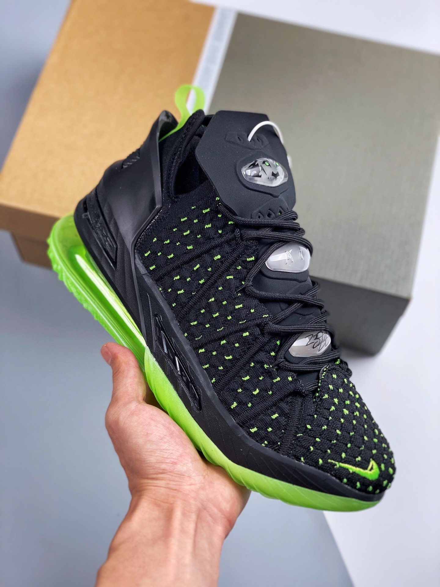 Nike LeBron 18 Dunkman BlackElectric Green 5338474